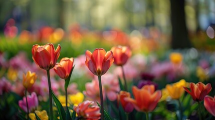 Obraz premium Flowers bloom in a Dutch park