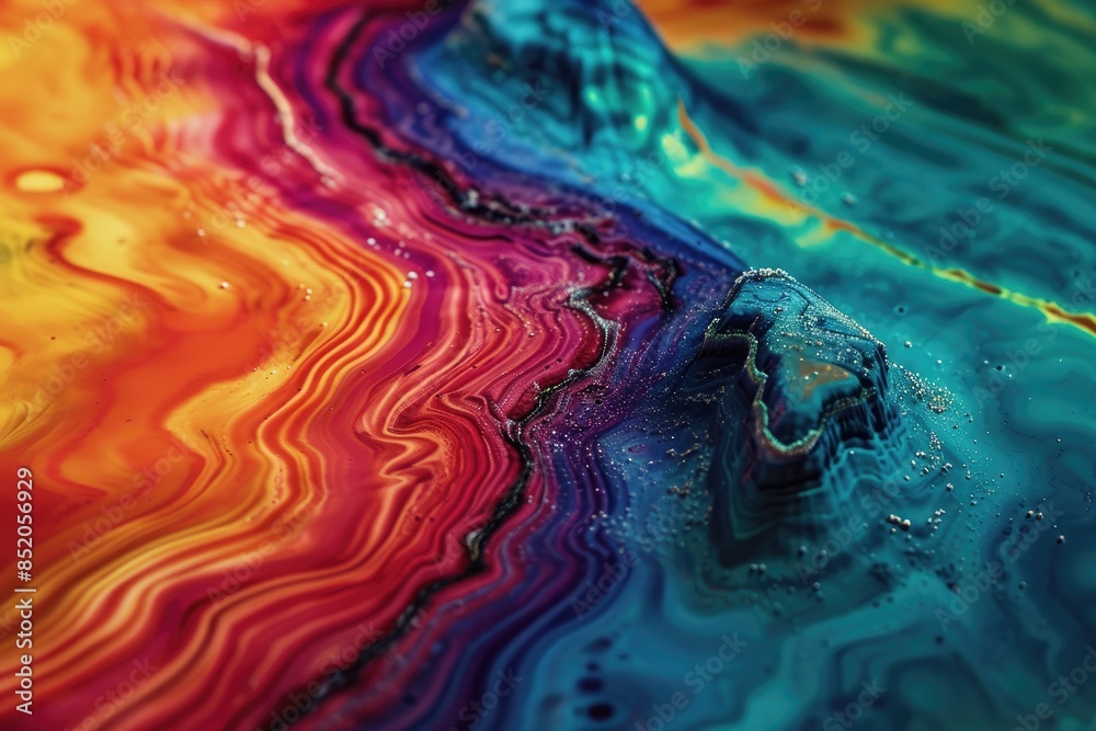 Fototapete a colorful swirly background with a red center, examine the behavior of geophysical fluid dynamics