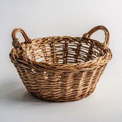Obraz premium basket on isolate white background, basket for food, vegetable, fruit 