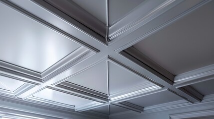 Obraz premium Easy Ceiling Repair with Modern Geometric Steel Panels