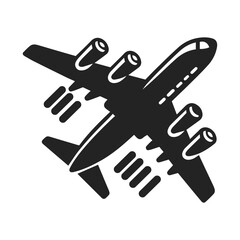 Obraz premium Commercial airplane flying icon isolated on white background