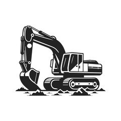 Excavator icon. Simple illustration of  submarine vector icon for web design isolated on white background