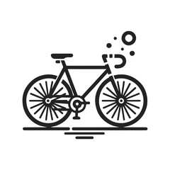 Illustration of a bicycle icon or logo in a flat style