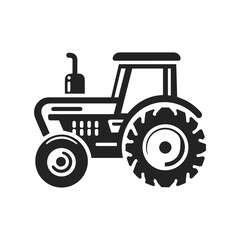 Farming tractor icon logo. Agriculture and farmer concept. Isolated vector illustration