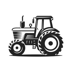 Farming tractor icon logo. Agriculture and farmer concept. Isolated vector illustration