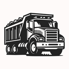 Stylish Dump Truck Silhouette. Effortless Vector Graphic
