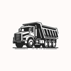 Minimalistic Dump Truck Icon. Crisp Vector Illustration © Stock Giant