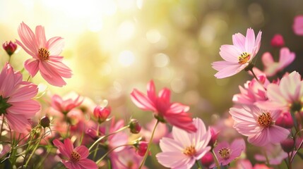 Obraz premium Background of blooming flowers in spring