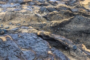 Exciting rock formations in basalt rock from Iceland.