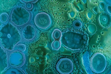 Close-up of a  dish with a growing bacteria culture. AI.