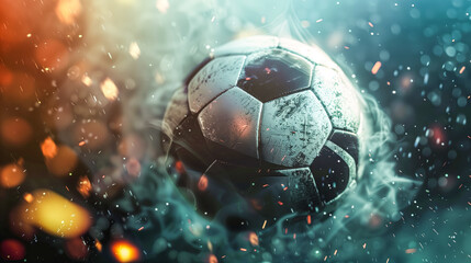 Fototapeta premium Football background ball on the grass