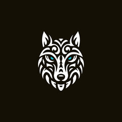 Head of a wolf vector design