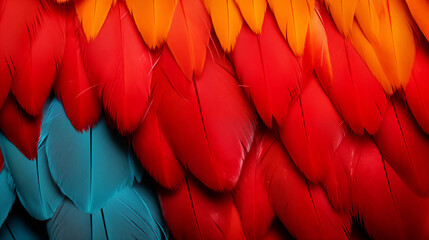 Scarlet Macaw Feathers, Abstract Image Pattern Background Texture, For Wallpaper, Background, Cell Phone Cover and Screen, Smartphone, Computer, Laptop, Format 9:16 and 16:9 - PNG