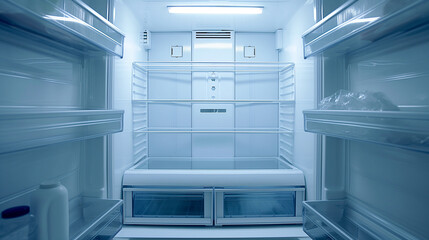 Clean, empty refrigerator interior after defrosting