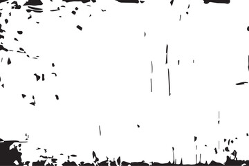 Grunge black and white pattern Monochrome particles abstract texture Background of cracks scuffs chips stains ink spots lines Overlay monochrome black and white vector illustration background texture