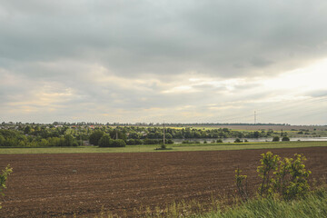 Ukrainian fields in spring beautiful landscape