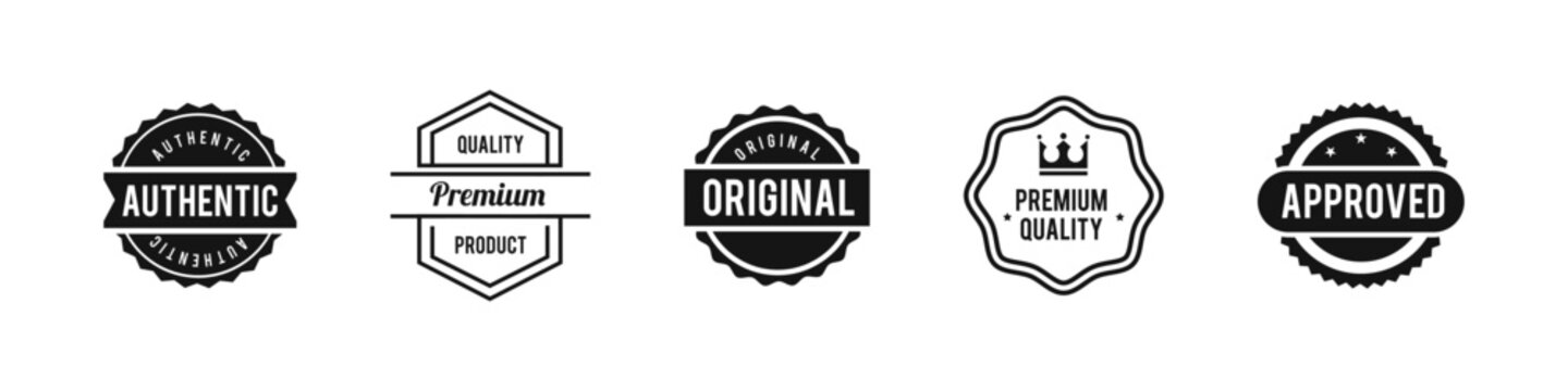 001aPremium quality vector stamp set. Authentic badge flat collection.