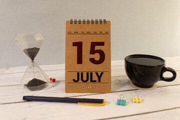 July 15, Natural notebook Calendar.