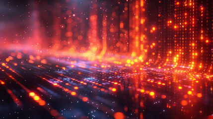 Digital transformation concept. System engineering. Binary code. Programming