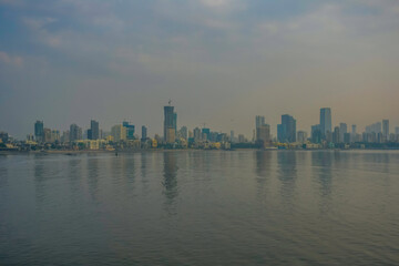 Naklejka premium Mumbai city skyline in Maharashtra India