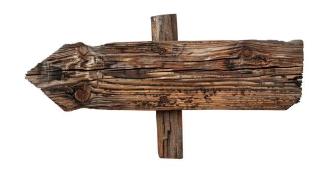 Wooden board on a transparent background