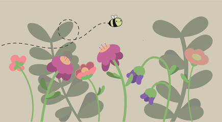 Flowers and bee 