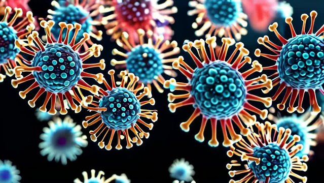 Close-up of a bacterium. Bacteria under a microscope