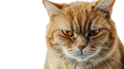 Angry cat on a transparent background