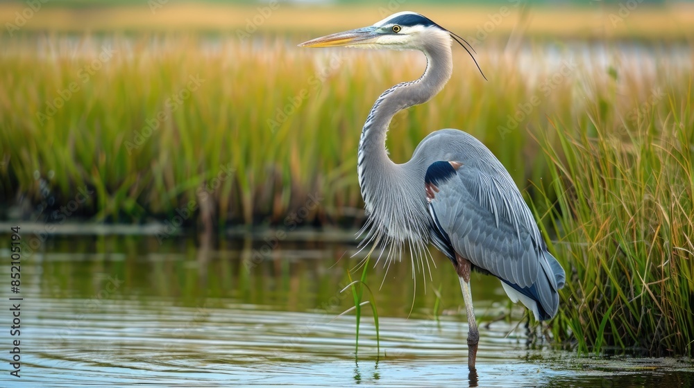 Sticker A magnificent Blue Heron spotted in Corpus Christi