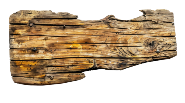 Wooden board on a transparent background