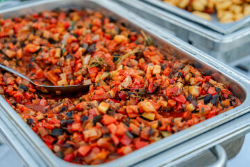 cooked red vegetables in a plate