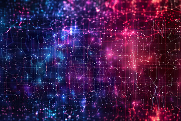 Obraz premium A blue wave of numbers and letters