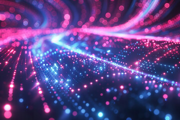 A colorful, swirling line of light and color with a lot of sparkles