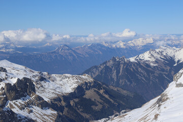 Views from Schilthorn Piz Gloria in the Alps