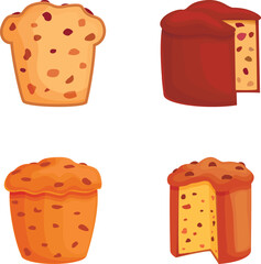 Illustration set featuring four different cartoon bread loaves with a fun and playful vibe