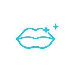 Glossy lips. Isolated on white background. From blue icon set.