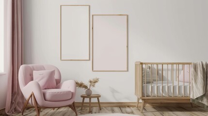 The interior of this baby room in light colors is minimalist in style with Swedish influences.