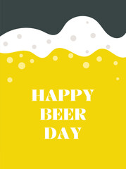 Happy International Beer Day. Beer background. Greeting card, poster, banner. Vector illustration