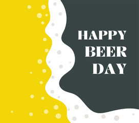 Happy International Beer Day. Beer background. Greeting card, poster, banner. Vector illustration