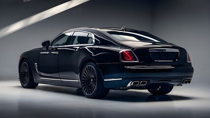 Luxury Black Vehicle in Studio - Rear Angle with Sophisticated Lighting