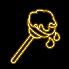 Honey dipper in line in neon effect