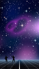 Obraz premium Smartphone vector wallpaper. Night sky vector background 