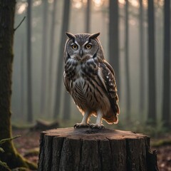 Mystical Owl in Twilight Forest