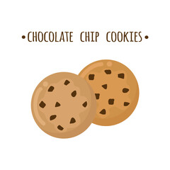 Chocolate chip cookie icon clipart avatar logotype isolated vector illustration