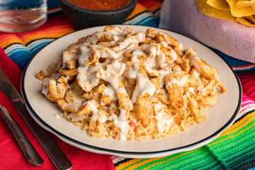 Mexican chicken with cheese and rice