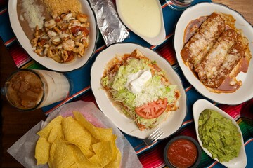 Mexican food flat lay composition