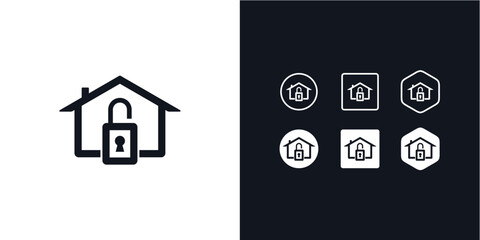 Amazing Vector Abstract unique key house logo, simple smarthome, can be used in various media easily, set, editable, Exclusive