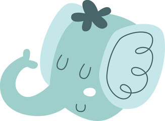 Handdrawn Dreaming Elephant Head