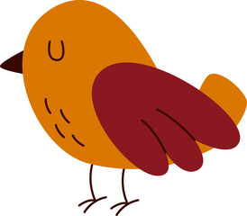 Autumn Bird Hand Drawn