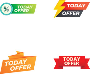 Collection of four bright and modern 'today offer' promotional banners